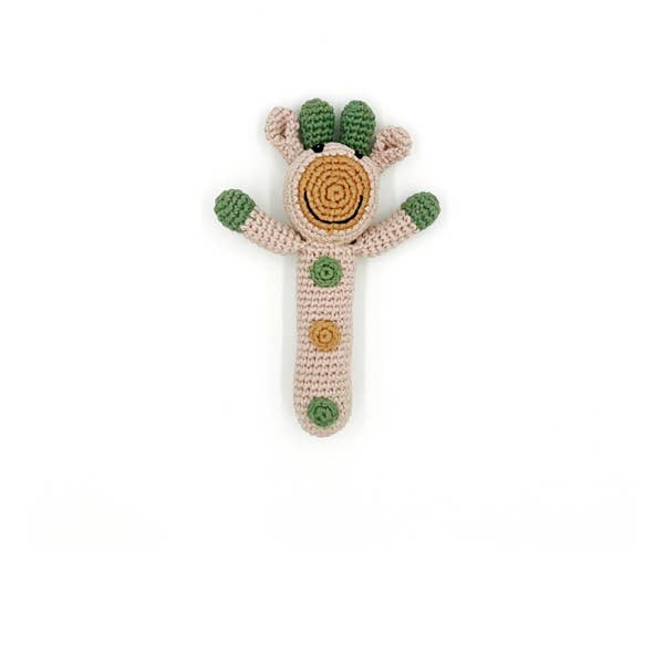 Crochet Baby Toy Stick rattle Giraffe