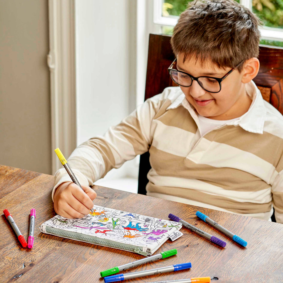 Dinosaur Colouring Washable Pencil Case