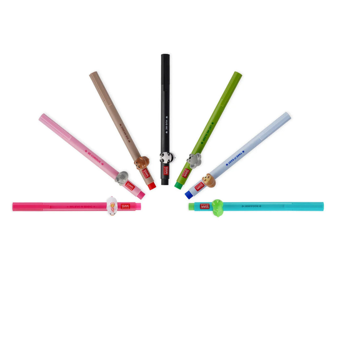 Legami Gel Pen With Animal Decoration - Lovely Friends - Dino