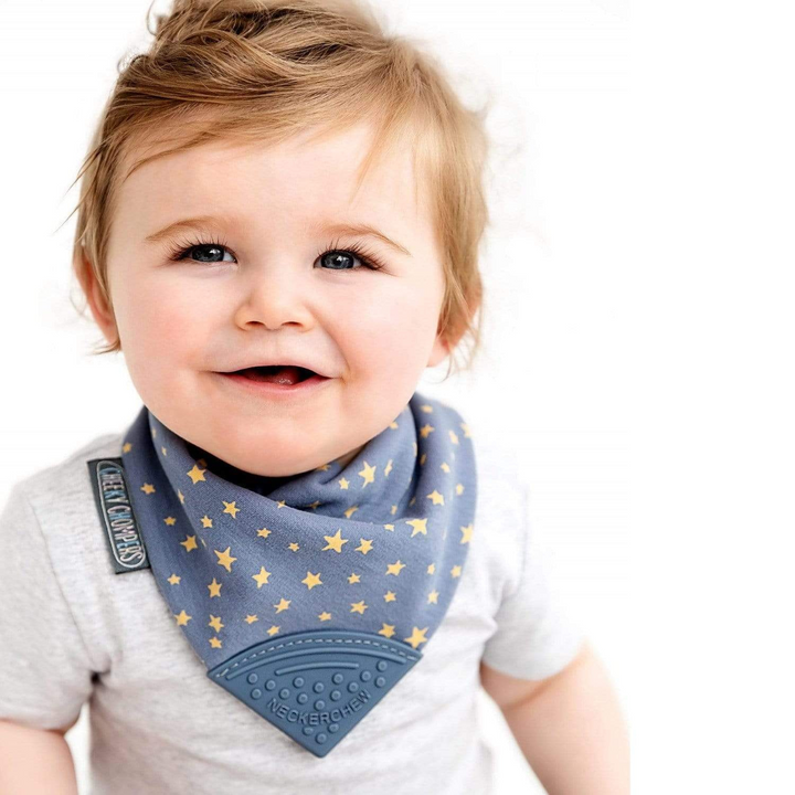 Neckerchew Teething Dribble Bib- Midnight Stars