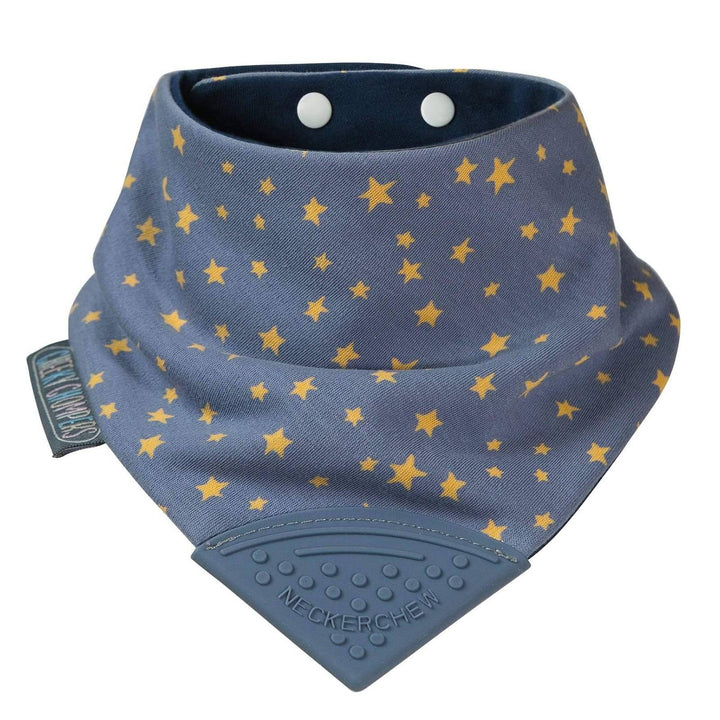 Neckerchew Teething Dribble Bib- Midnight Stars