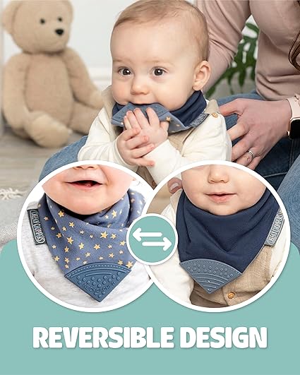 Neckerchew Teething Dribble Bib- Midnight Stars