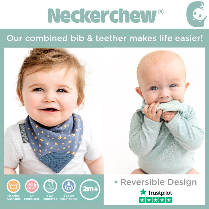 Neckerchew Teething Dribble Bib- Midnight Stars
