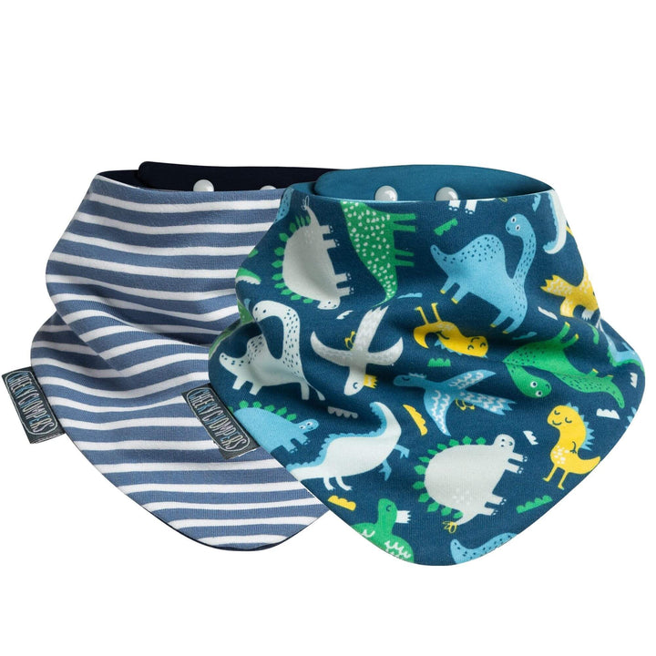 Cheeky Chompers Neckerbib- Stripe and Dino