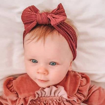 Raspberry Top Bow Turban Headband
