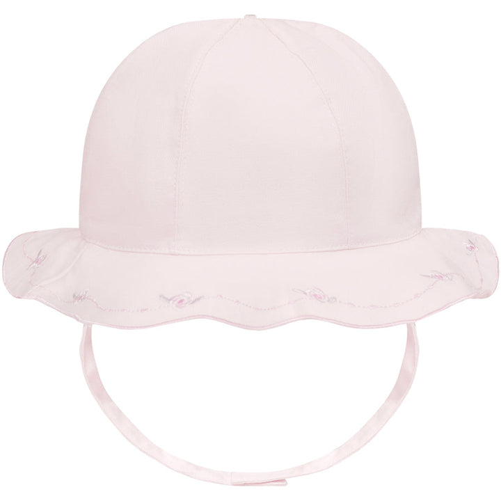 Jade Pink Floral Scallop Hat With Chin Strap