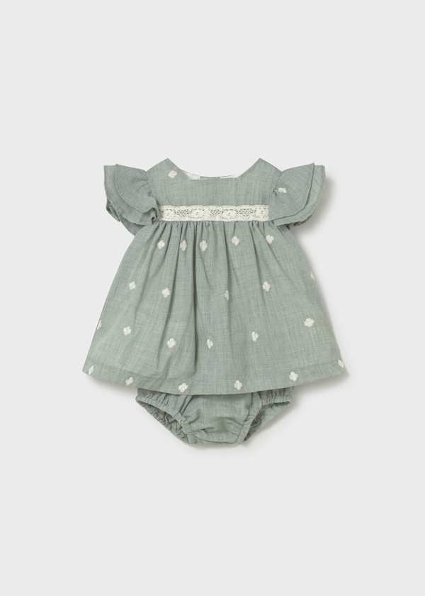 Mayoral 1802 Dress With Nappy Cover Sage