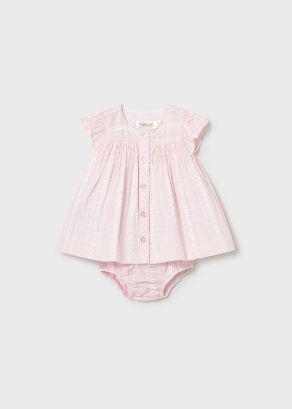 Mayoral 1805 Pink Chiffon Dress With Nappy Cover