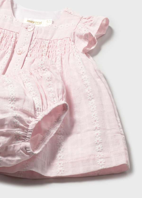 Mayoral 1805 Pink Chiffon Dress With Nappy Cover