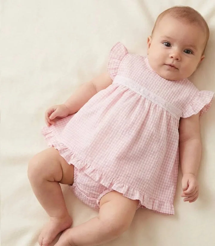 Sardon Pink Gingham Dress w/pants
