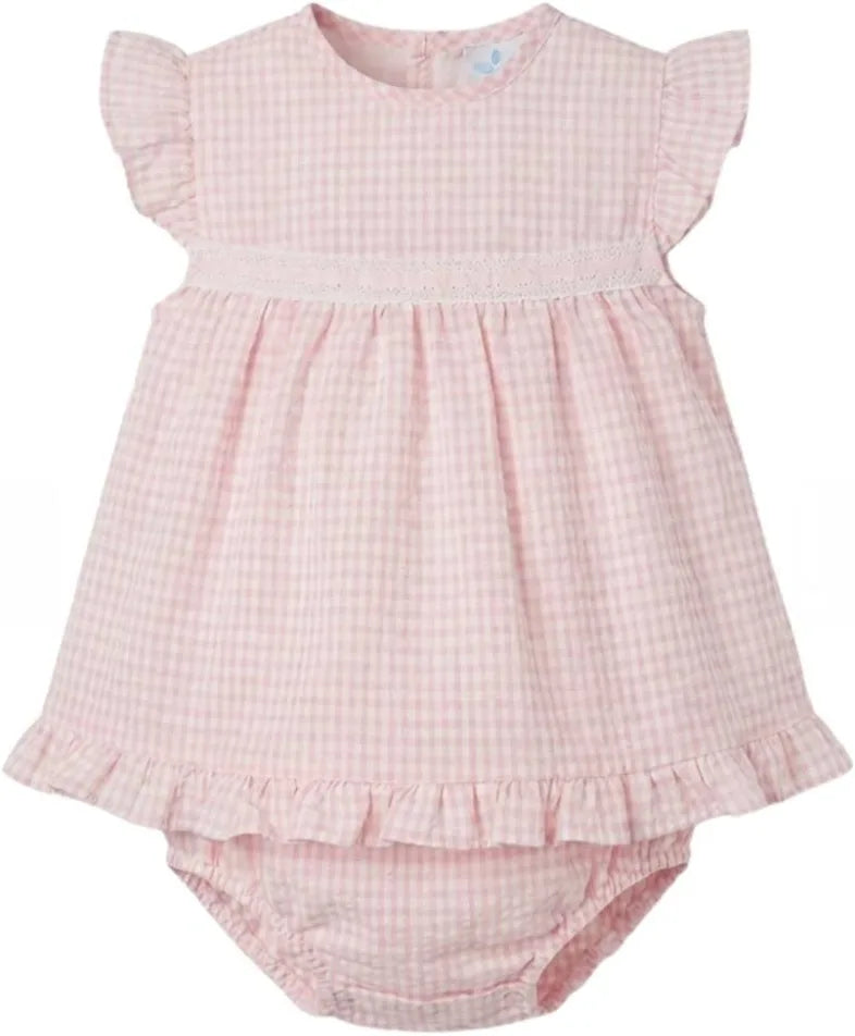 Sardon Pink Gingham Dress w/pants