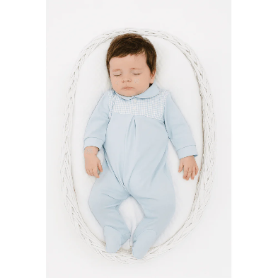 Sardon Blue Check Babygrow