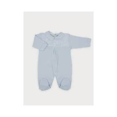 Sardon Blue Check Babygrow