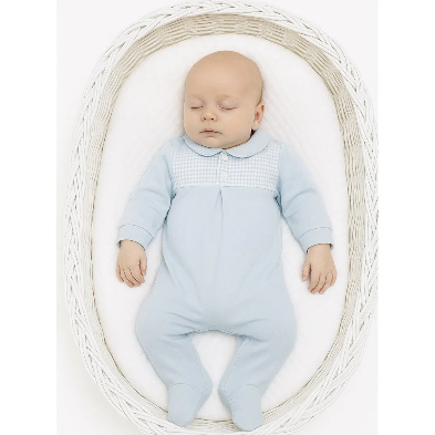 Sardon Blue Check Babygrow