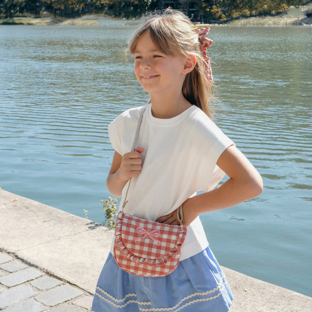 RH Gingham Ruffle Bow Bag