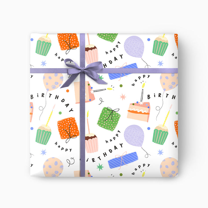 Cake & Presents Wrapping Paper 2pc
