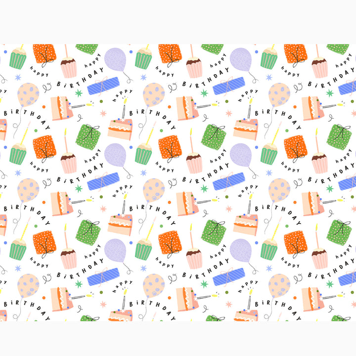 Cake & Presents Wrapping Paper 2pc