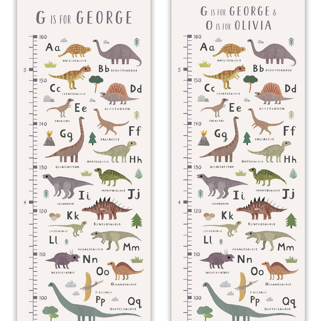 Dinosaur Alphabet Height Chart
