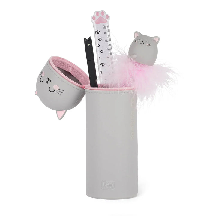 Legami 2-In-1 Silicone Pencil Case - Kawaii - Kitty