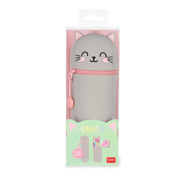 Legami 2-In-1 Silicone Pencil Case - Kawaii - Kitty