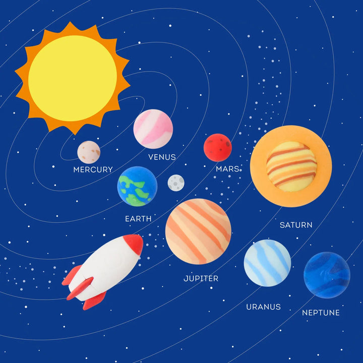 Legami Solar System - Set Of 9 Erasers