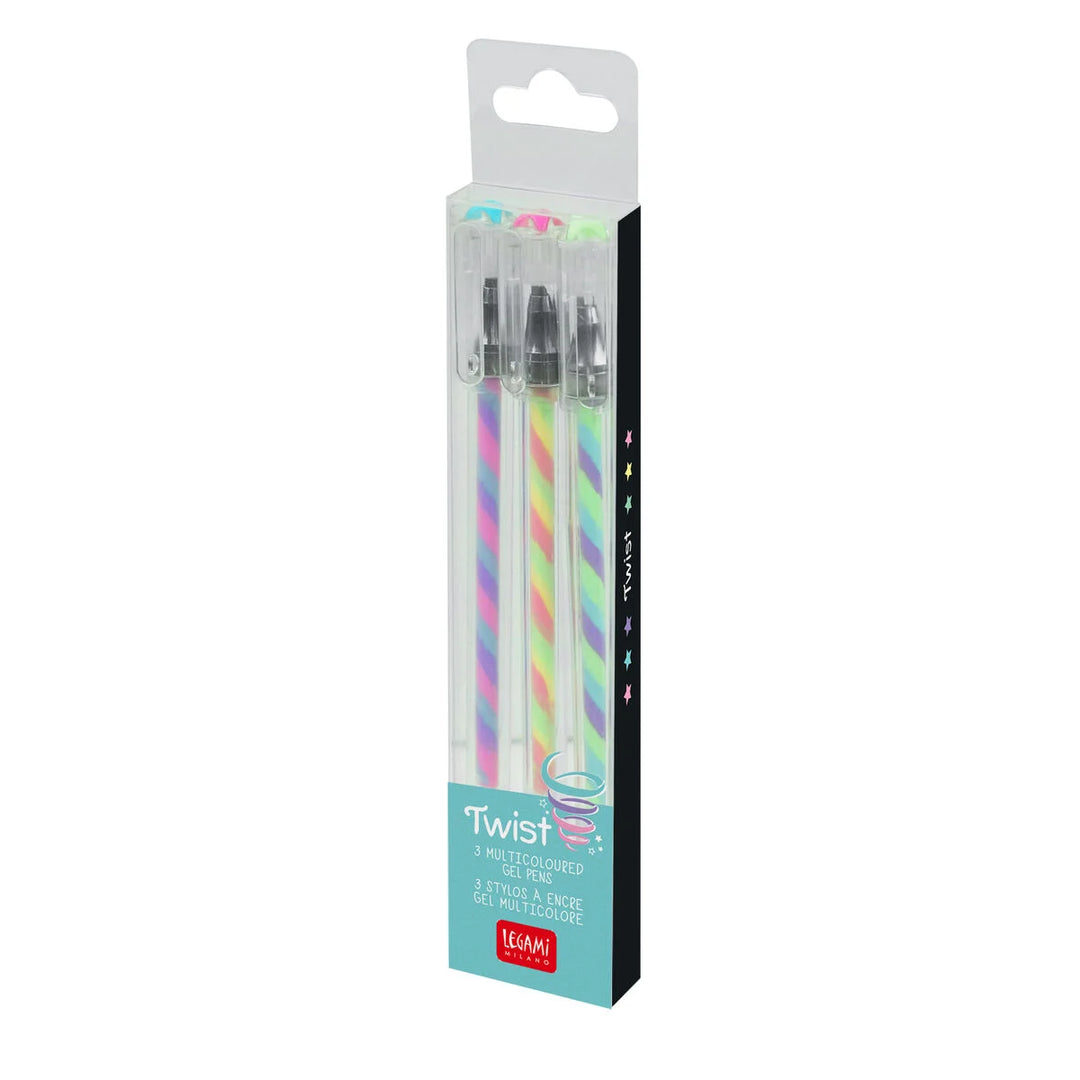 Twist Pen - Set Of 3 Multicoloured Gel Pens