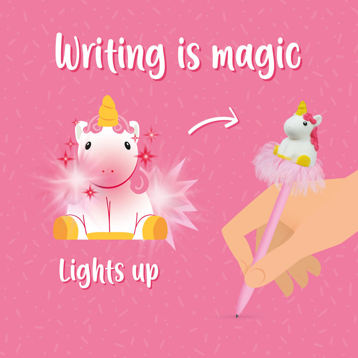 Legami Writing Is Magic - Unicorn light-up pen, detail view