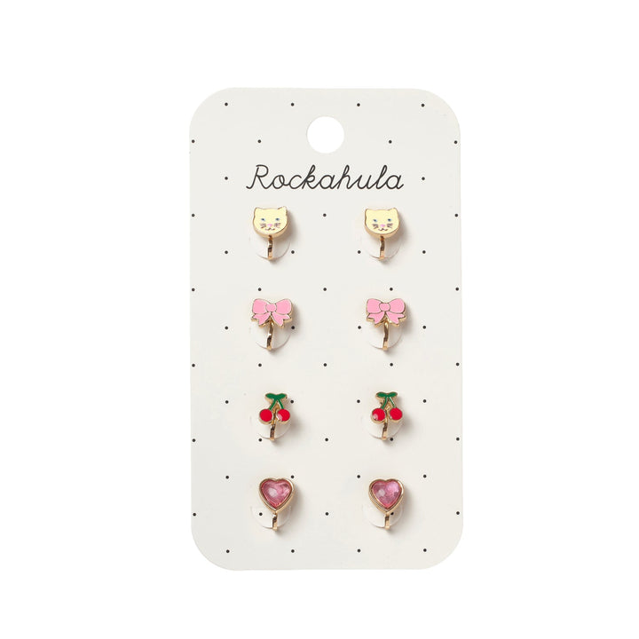 Rockahula Cute Kitten Clip On Earrings on card