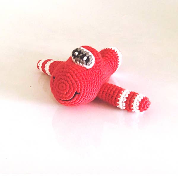 Crochet Baby Toy Red Plane rattle