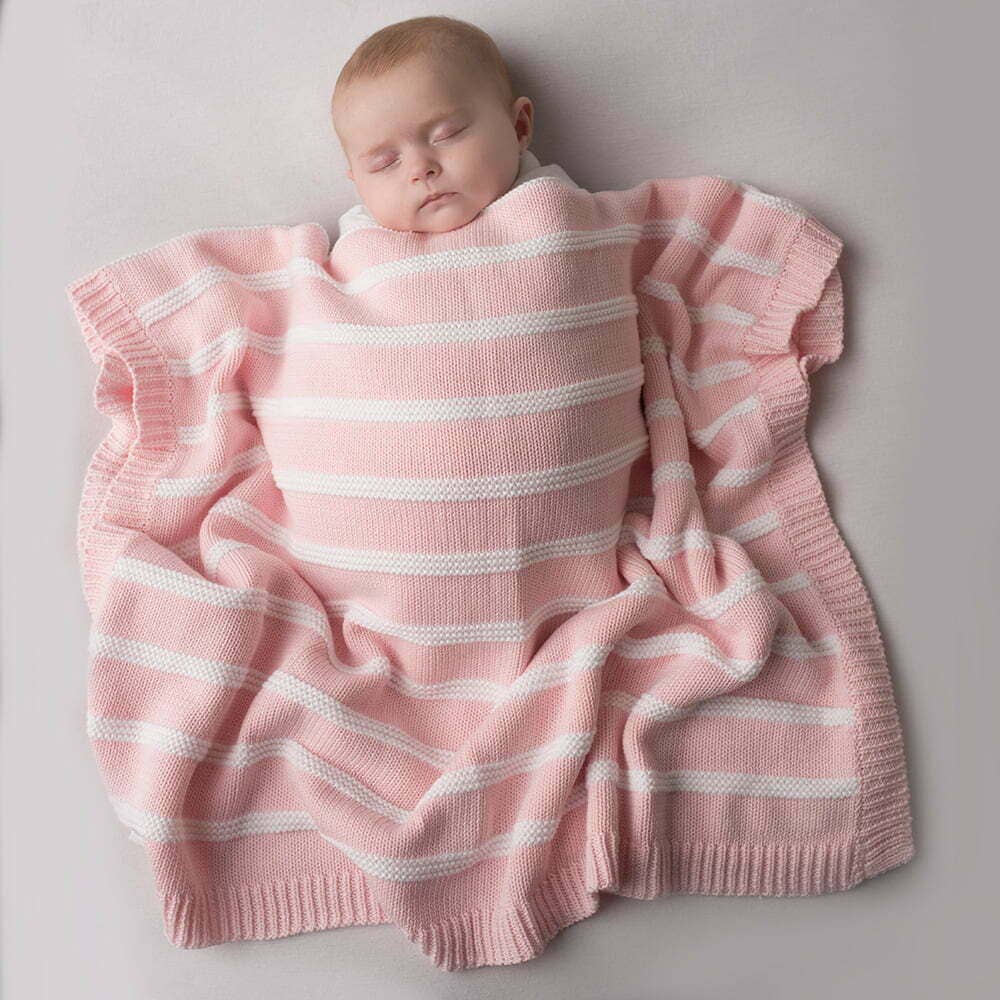 Pink and White Stripes Blanket