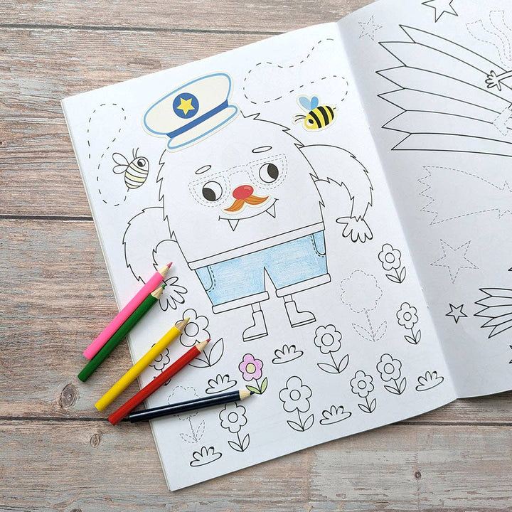 Dress Me Up Aliens book - colouring page detail