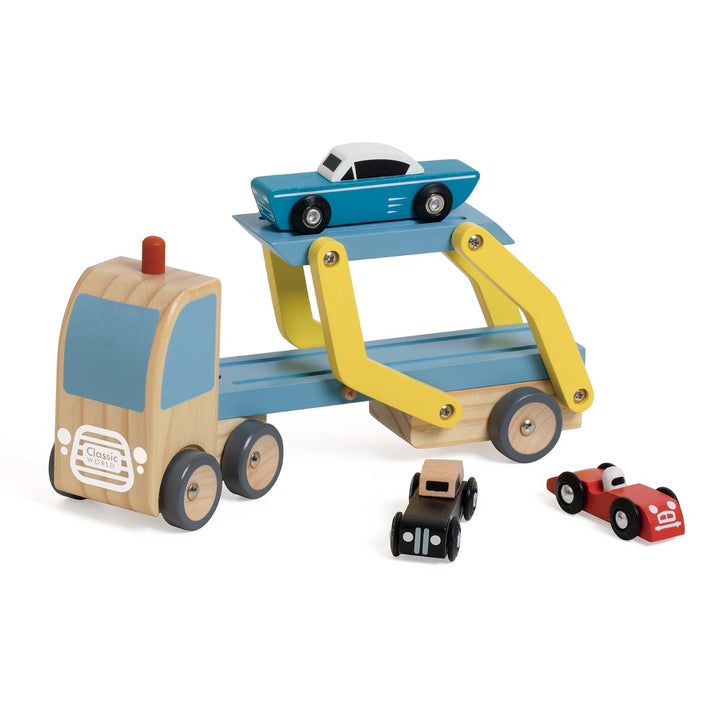 Classic World Wooden Car Transporter Kids Toy Truck