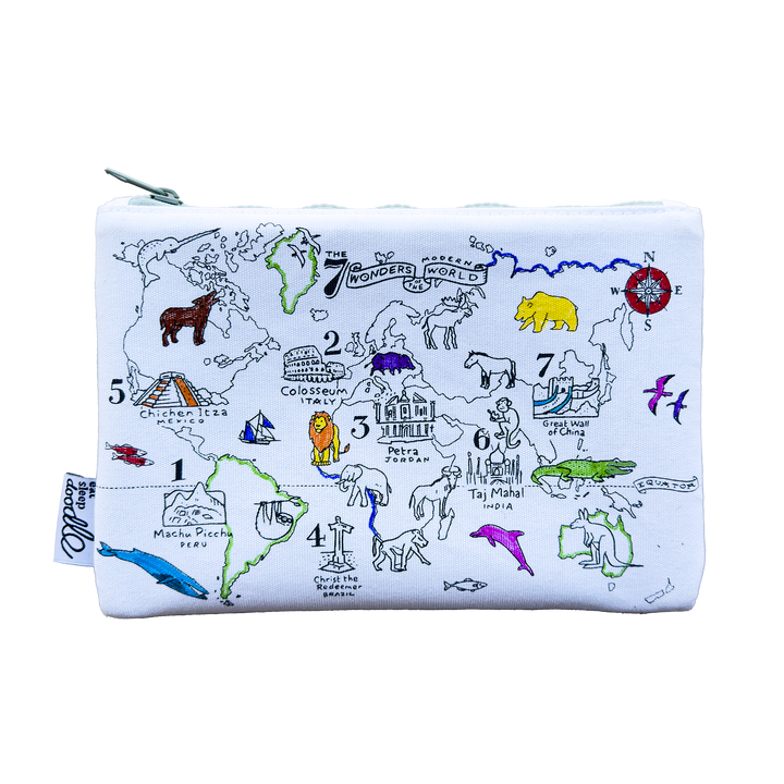 World Map Colouring Washable Pencil Case