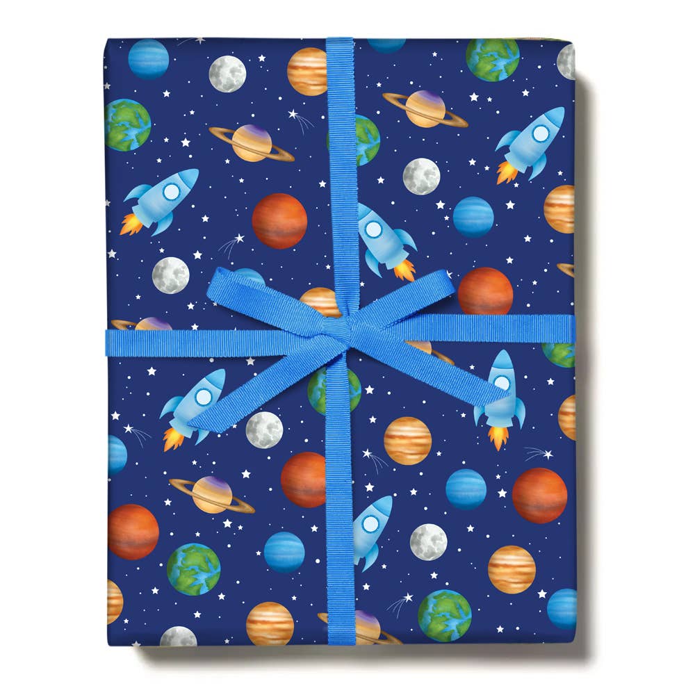 Planets in Space Gift Wrap