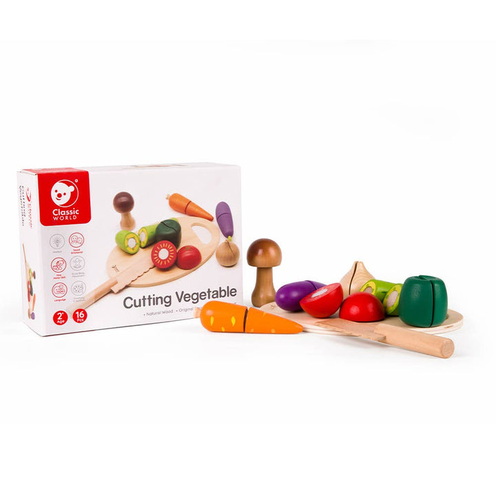 Classic World Wooden Cutting Veg Set