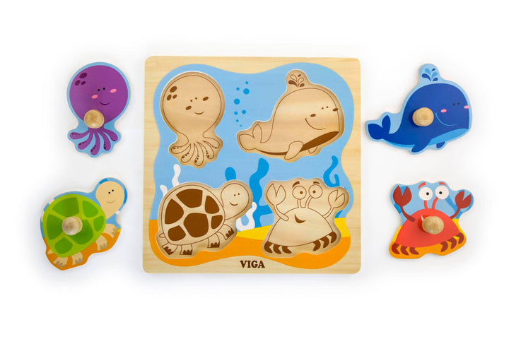 Flat Wooden Knob Puzzle