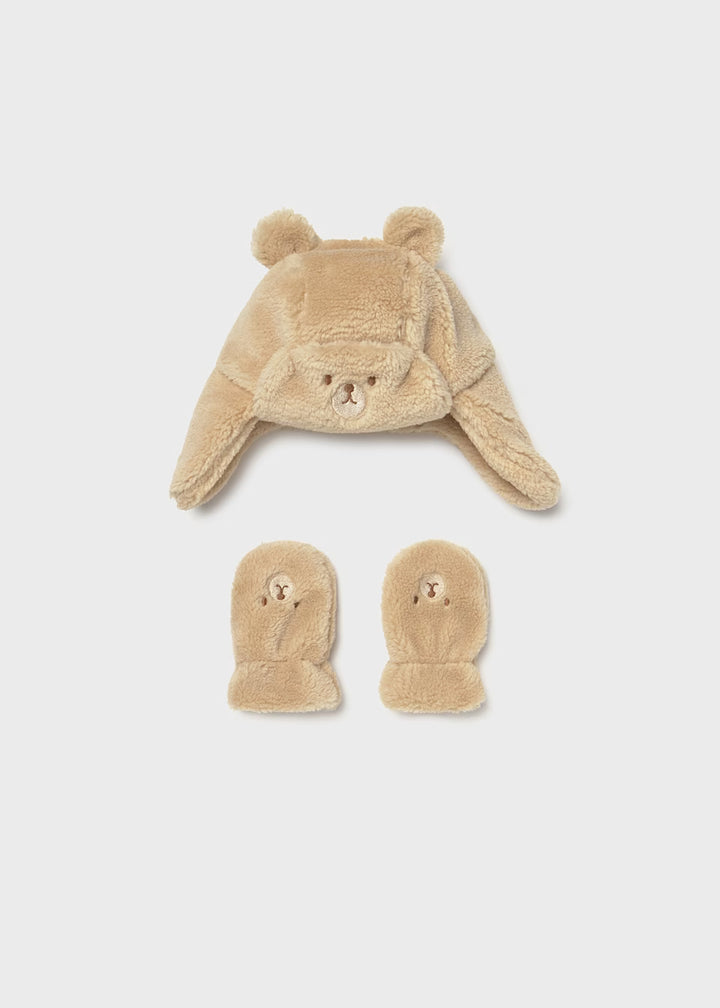 Mayoral bear hat and mittens set 10023