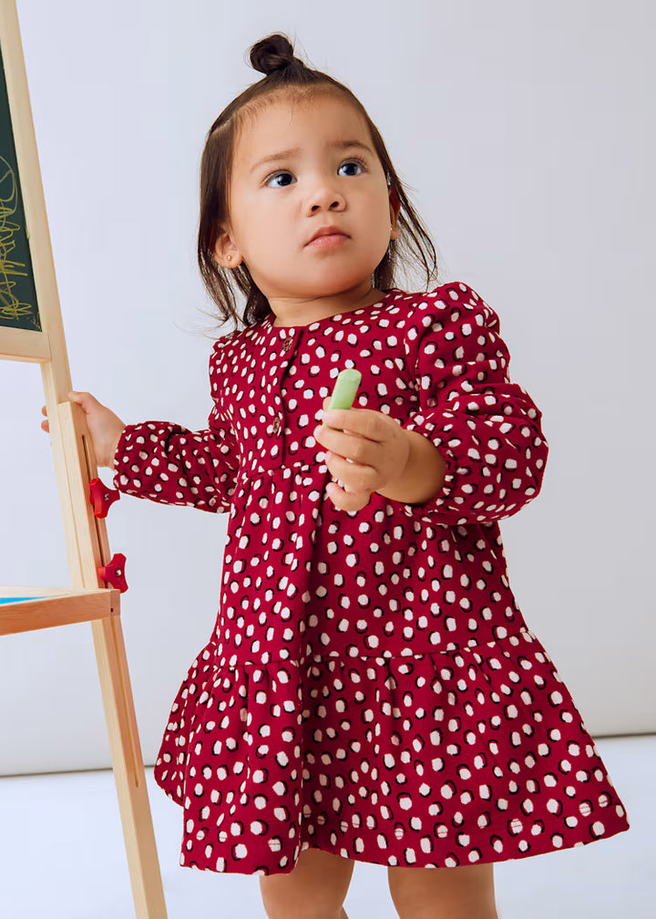 Mayoral Girls Red Leopard Print Dress 2915