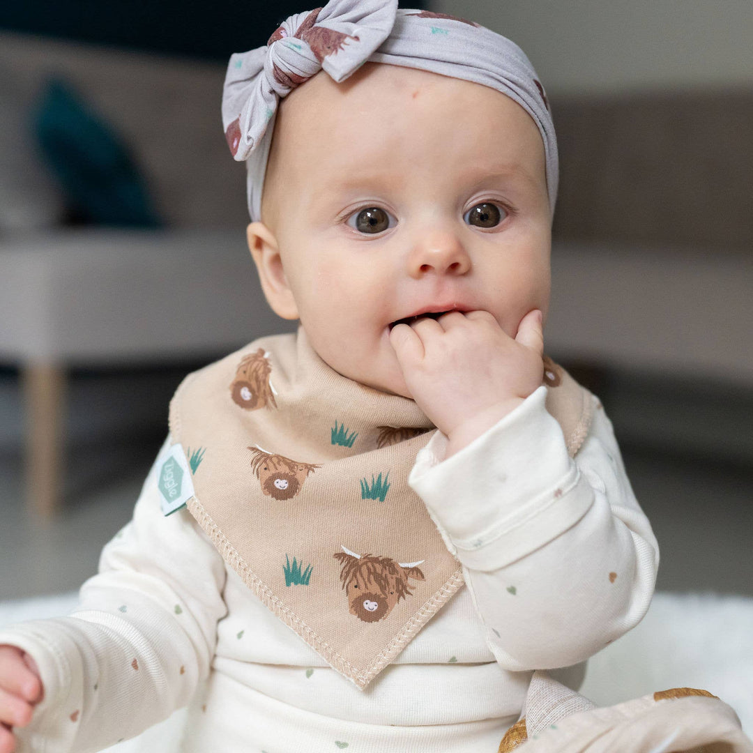 Highland Cow bandana dribble bib for babies - photo 7