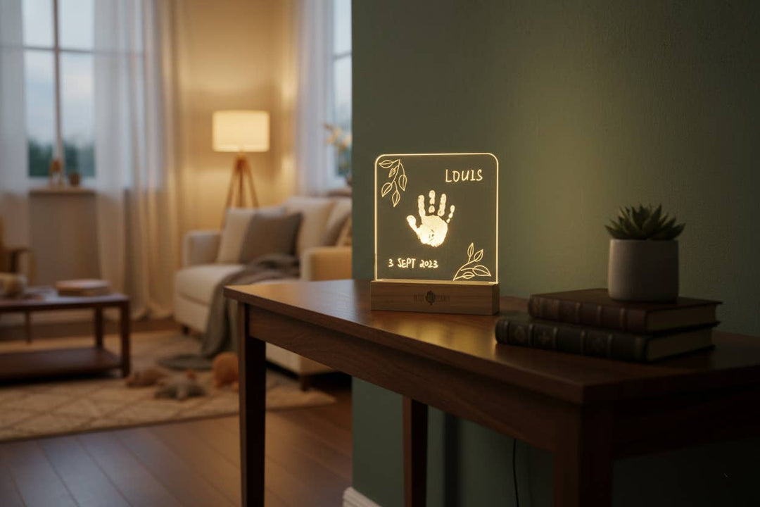 Petit Artichaut Olive Tree illuminated baby footprint frame - image 3