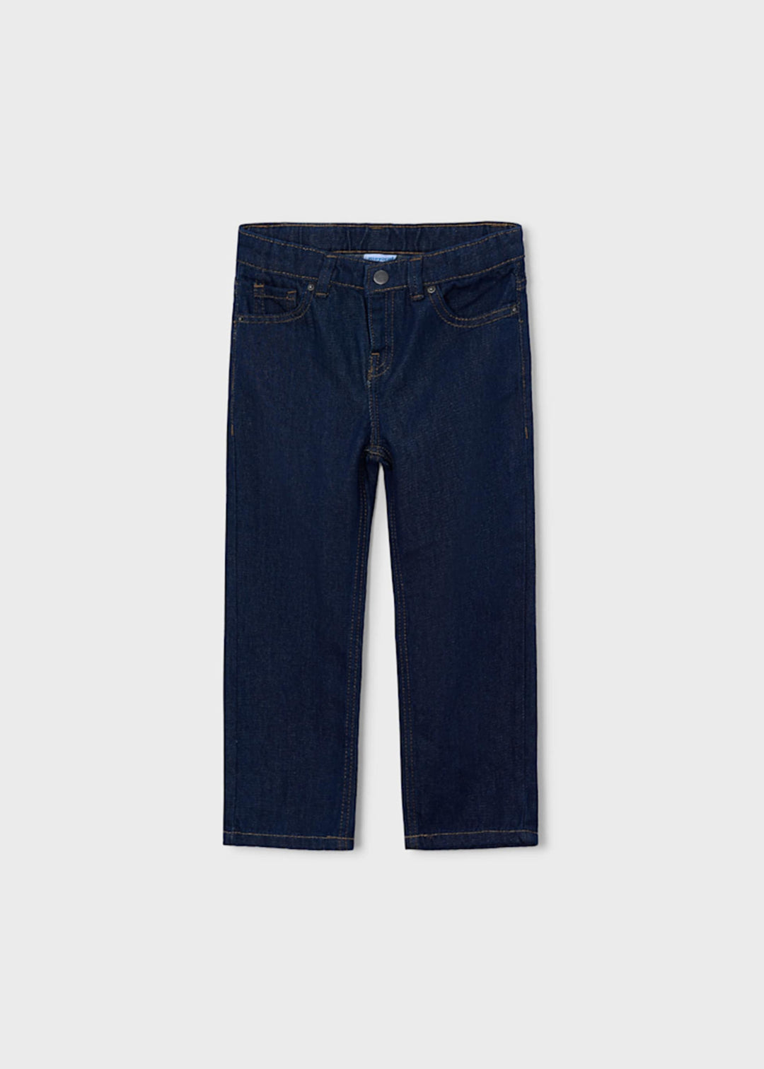 Mayoral boys wide-leg denim jeans in dark indigo, front view