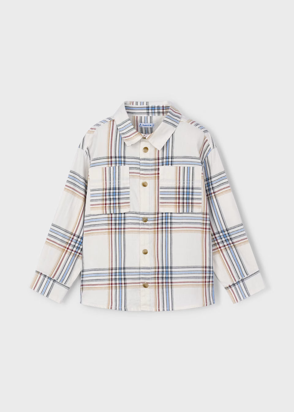 Cream check shirt 4128