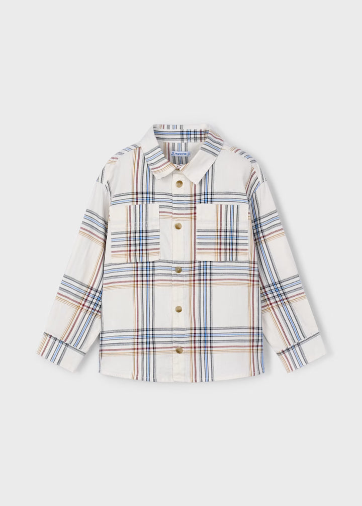 Cream check shirt 4128