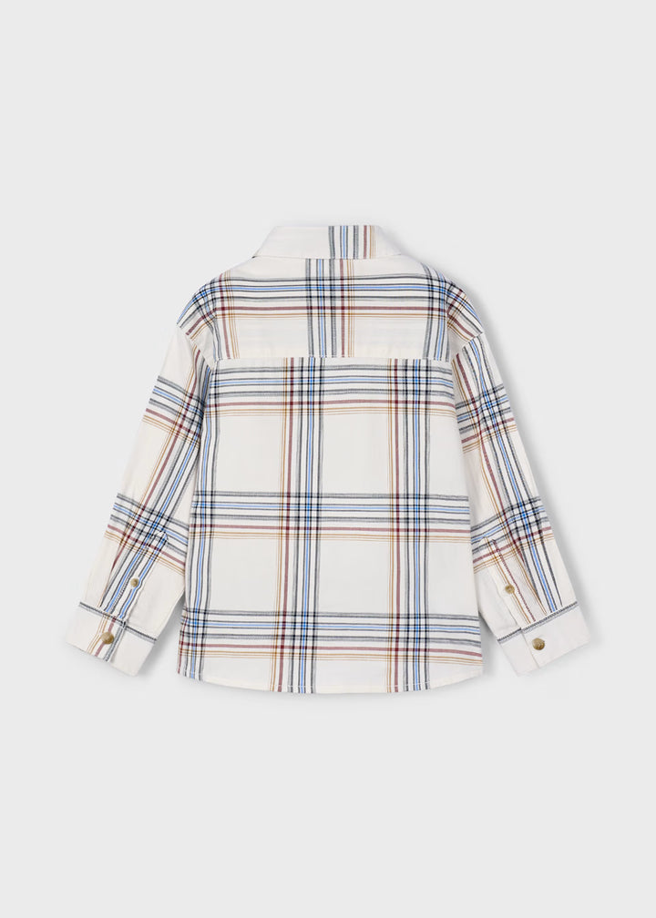 Cream check shirt 4128