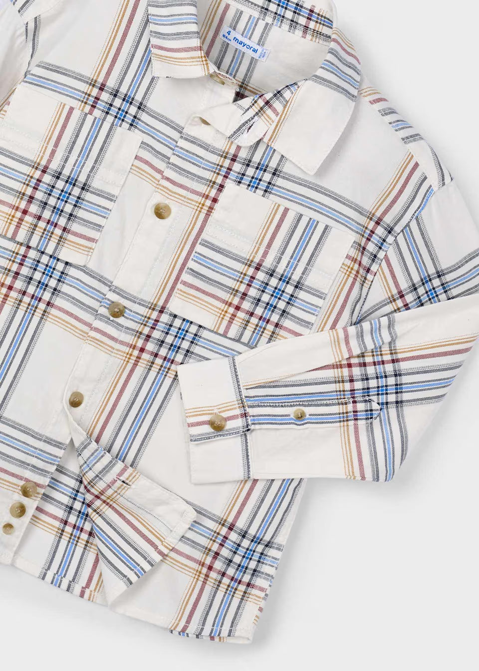 Cream check shirt 4128