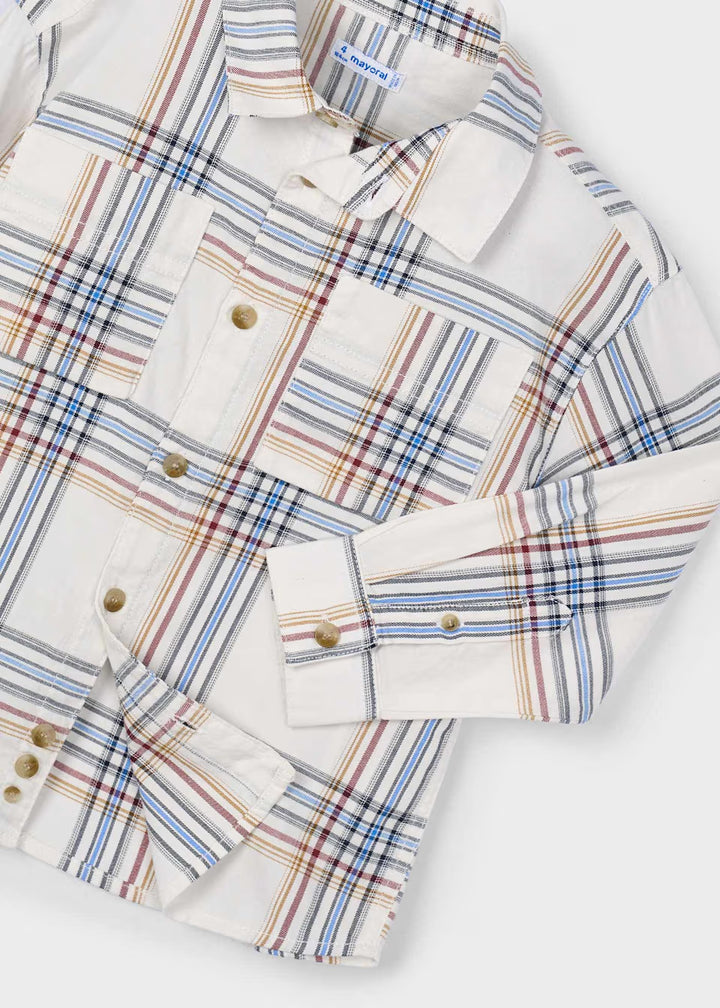 Cream check shirt 4128