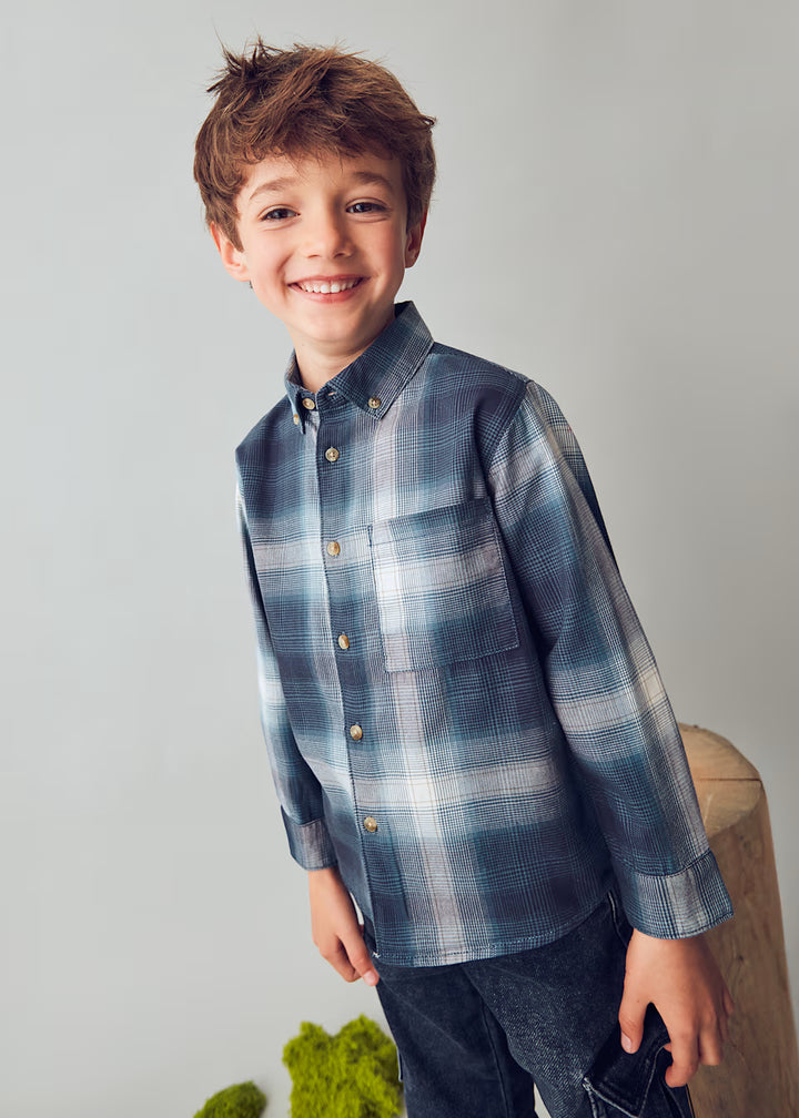 Blue check shirt 4127
