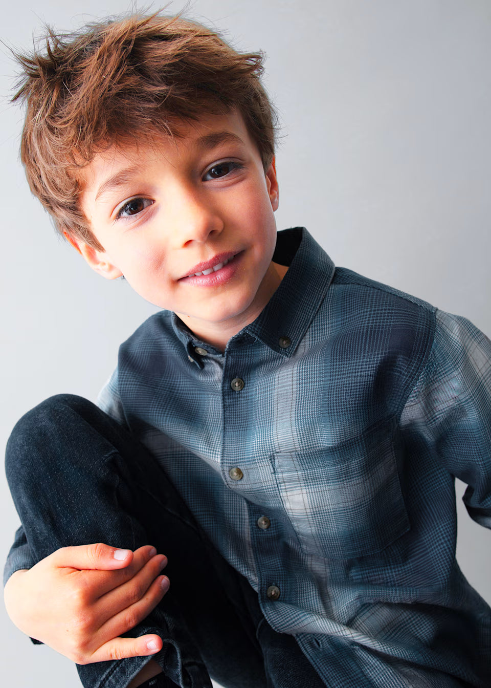 Blue check shirt 4127