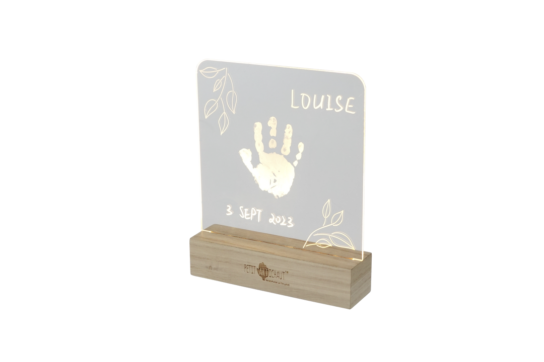 Petit Artichaut Olive Tree illuminated baby footprint frame - image 1