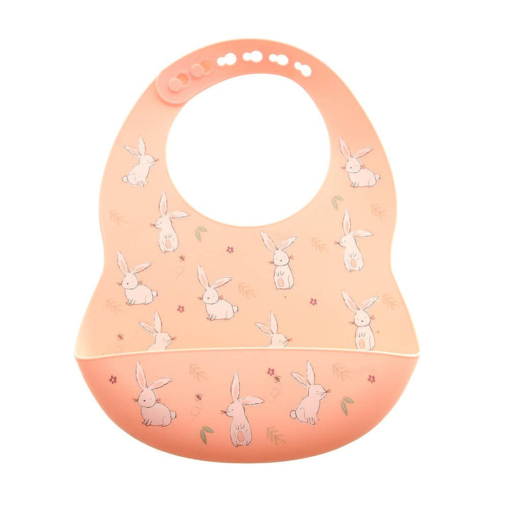 Silicone Bib Bunnies Pink